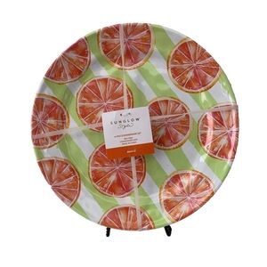 Fruit Slices Melamine Dinner Plates Orange Green Citrus Set of 4 Outdoor Summer